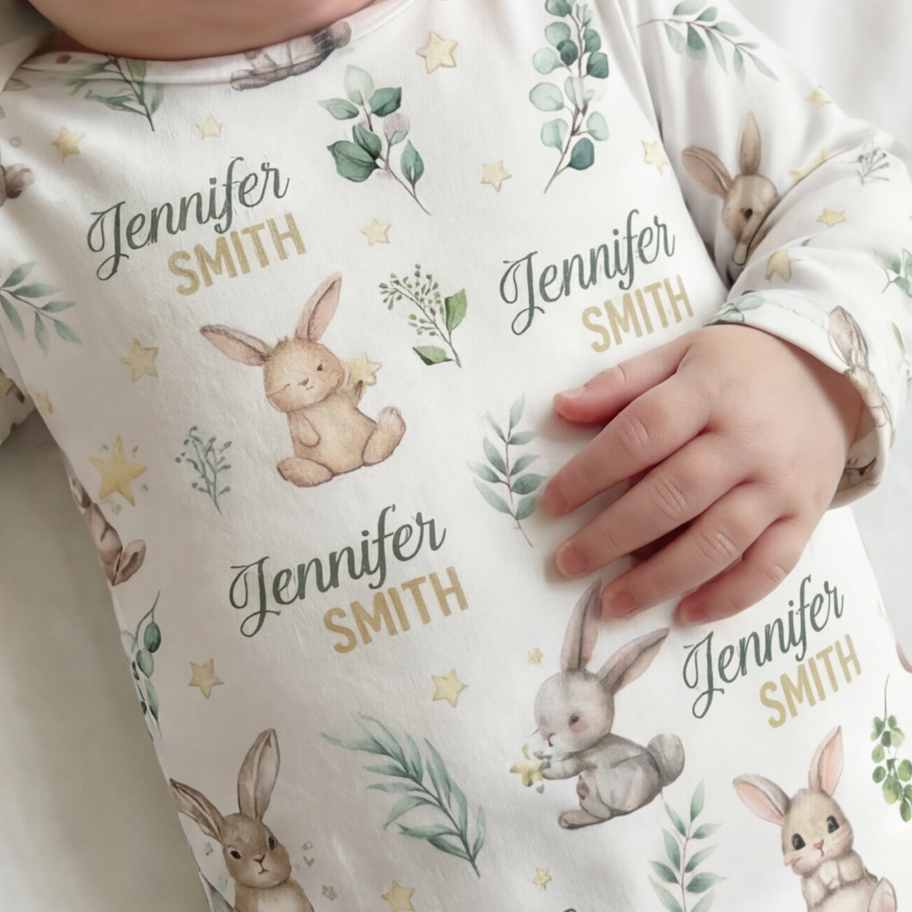 Personalized Sleep Gown in Bunny Garden