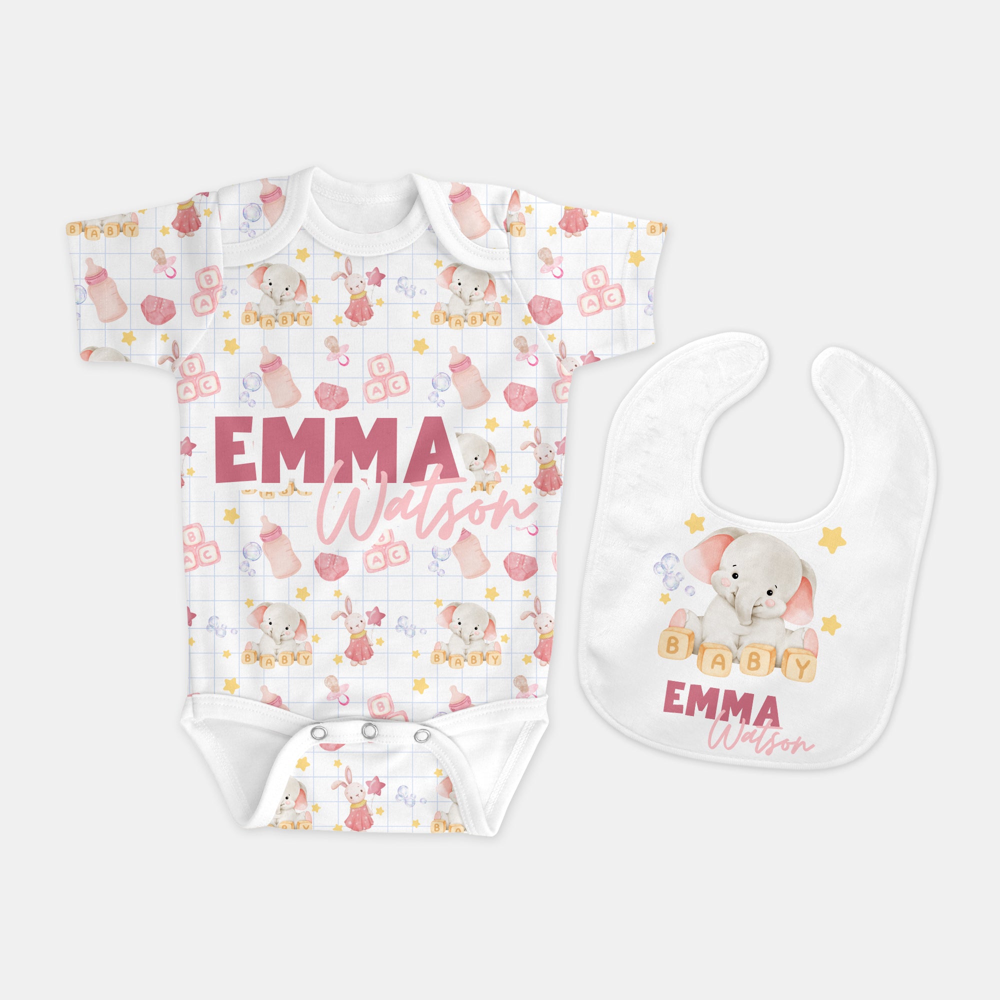 Personalized Bib in Pink Milk Drunk