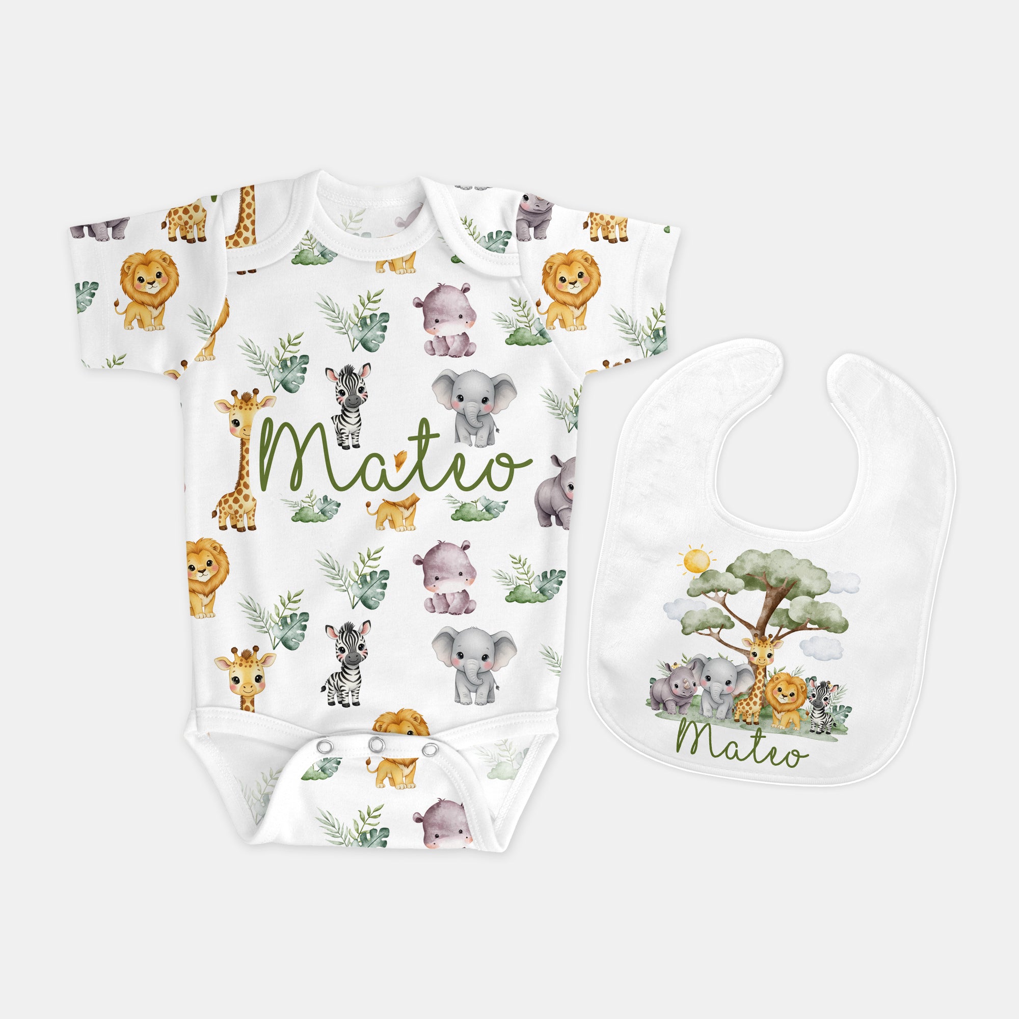 Personalized Bib in Safari Animal