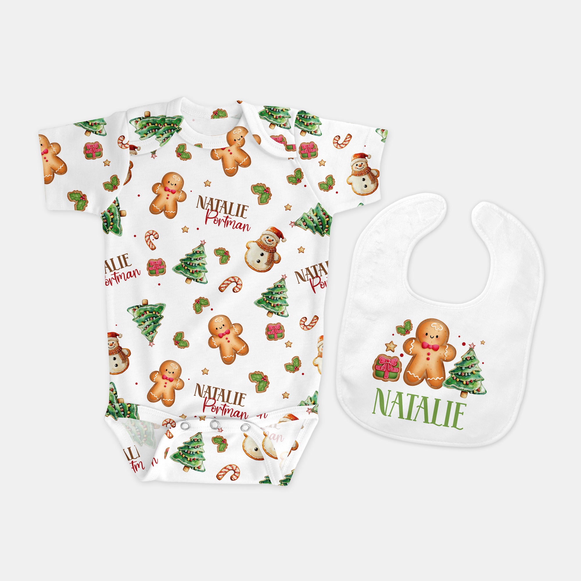 Personalized Bib in Gingerbread