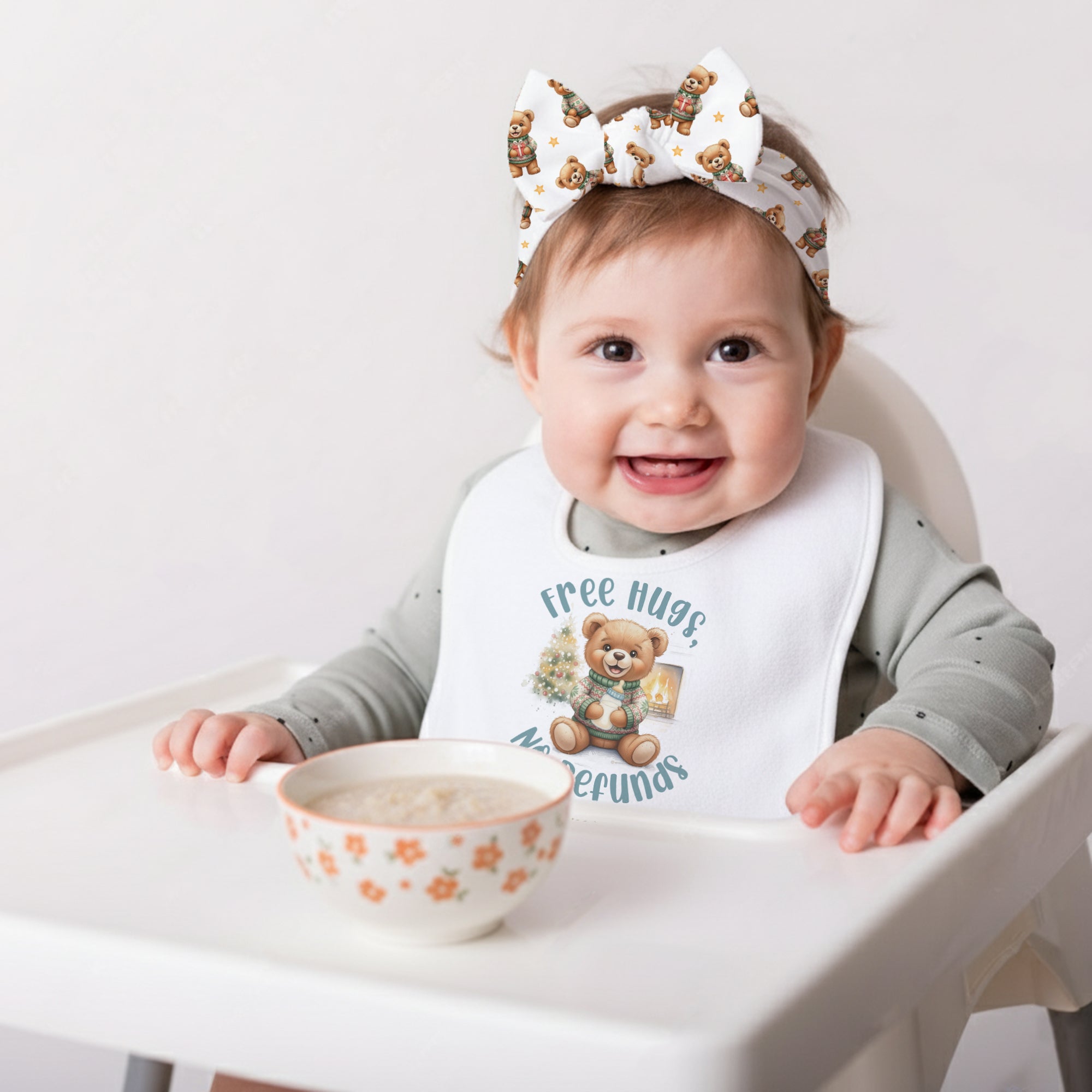 Personalized Bib in Cozy Bear