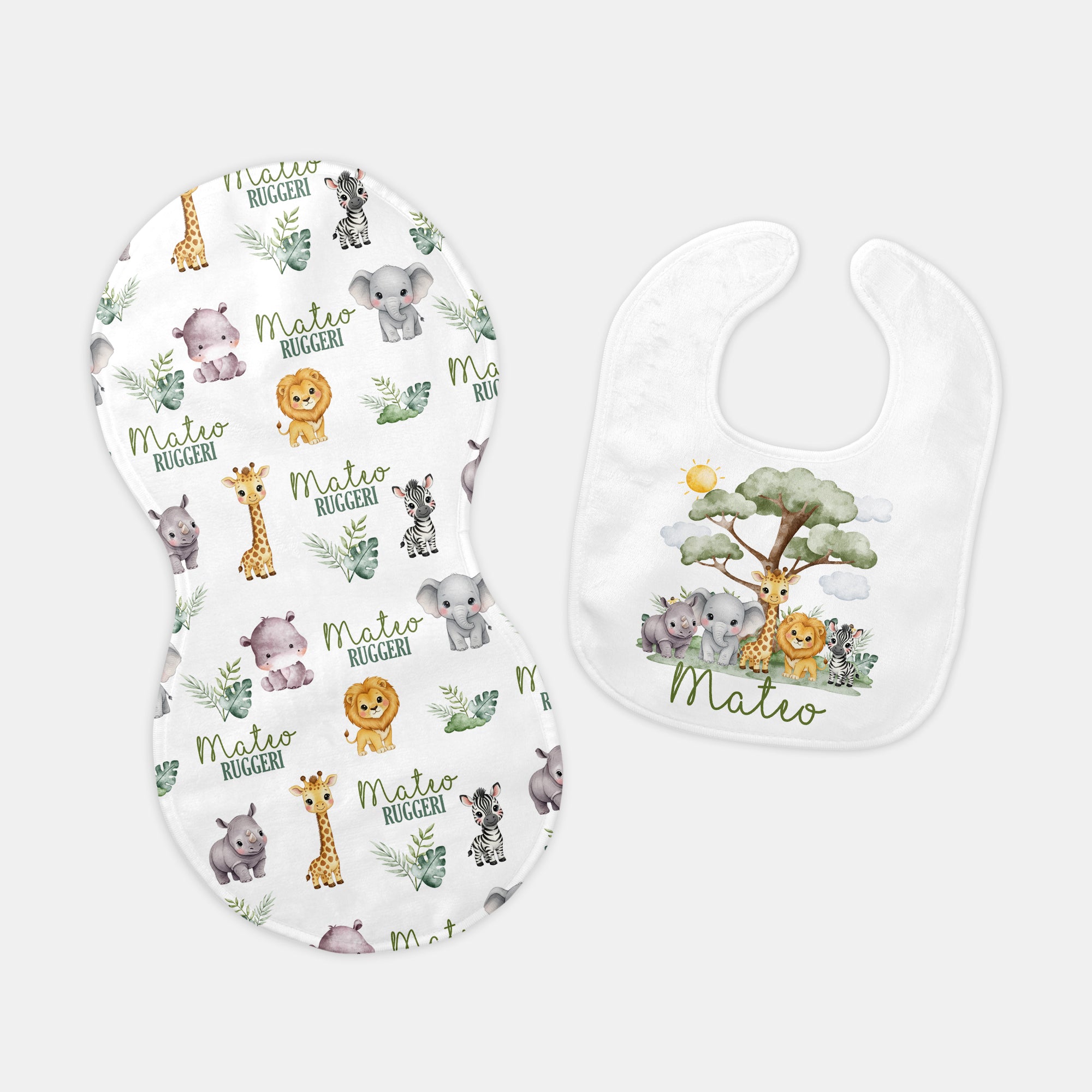 Personalized Bib in Safari Animal
