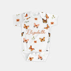 Personalized Bodysuit in Orange Butterfly