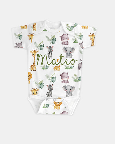 Personalized Bodysuit in Safari Animal
