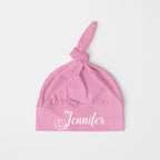 Personalized Knotted Hat in Boo Pink