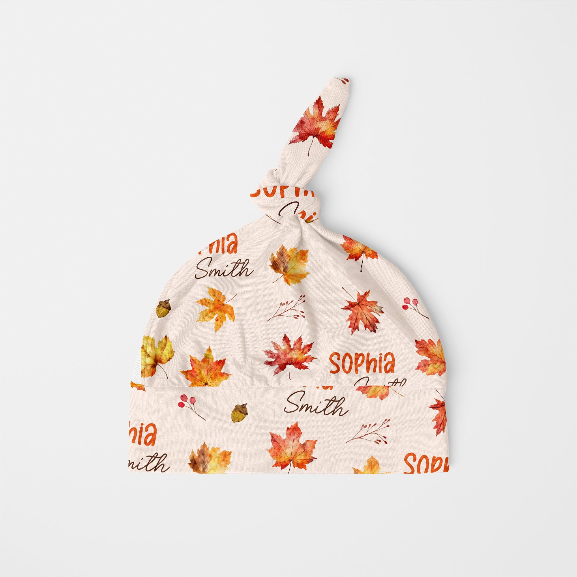 Autumn Leaves Personalized Knotted Hat