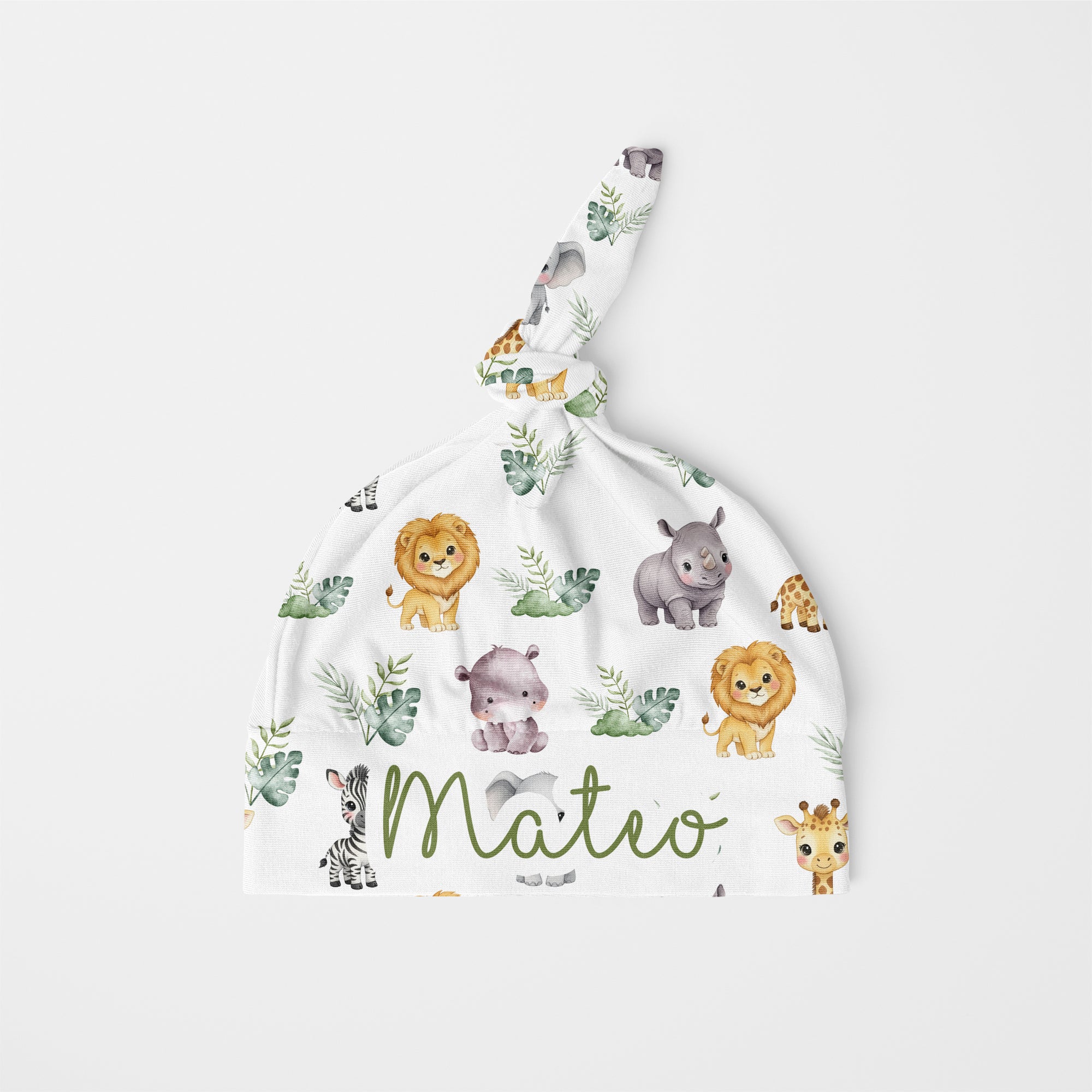 Safari Animal Personalized Knotted Hat