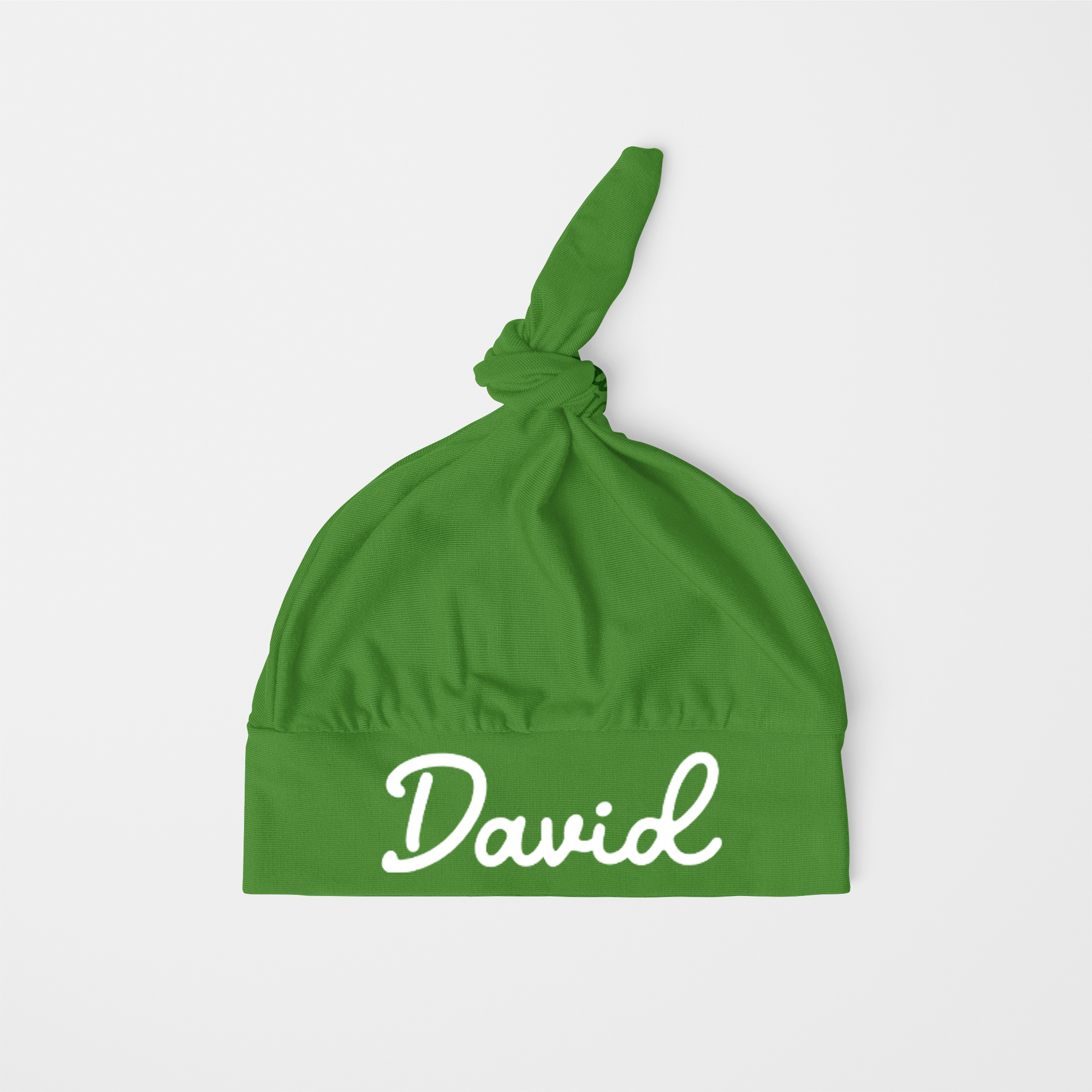Personalized Knotted Hat in Green