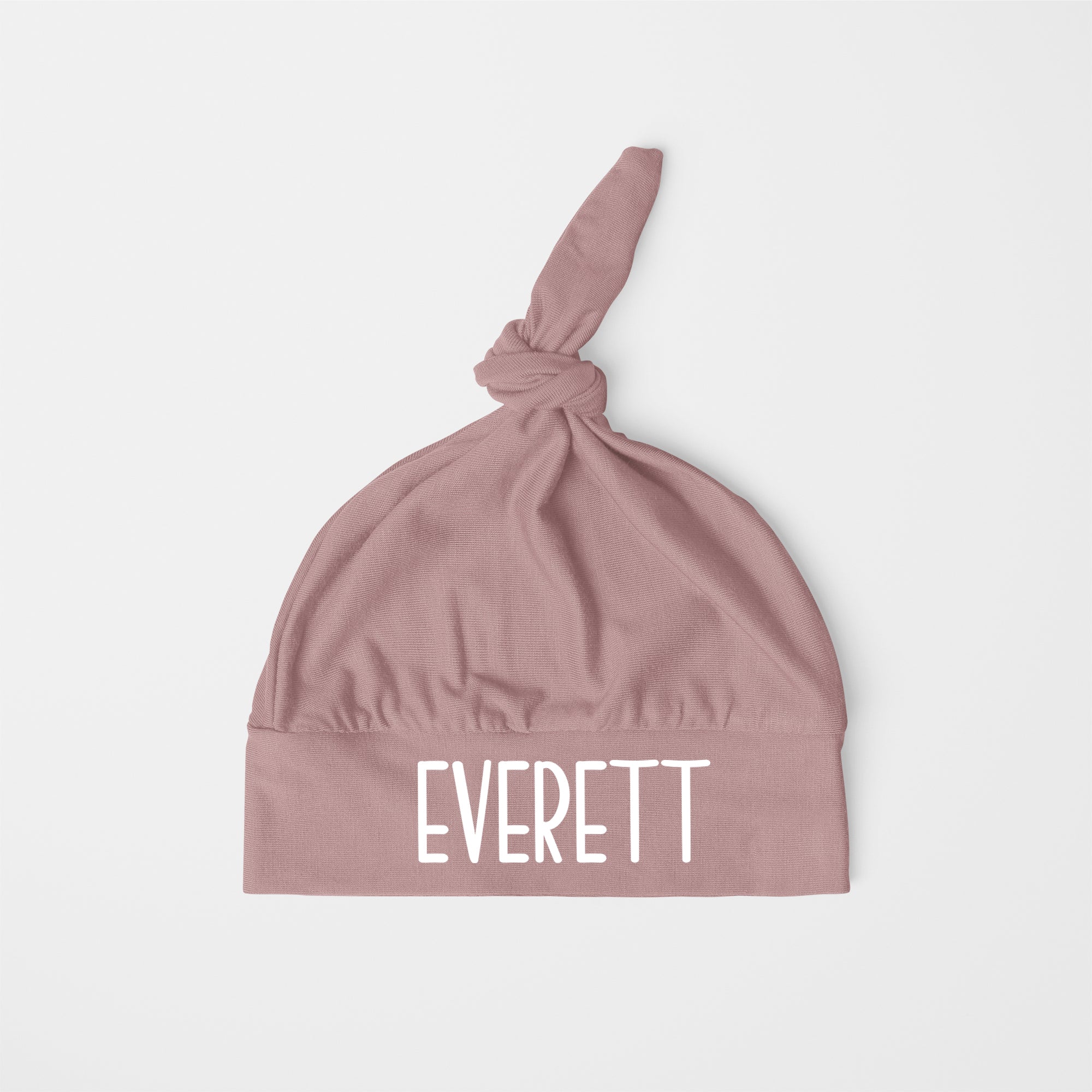 Personalized Knotted Hat in Mauve