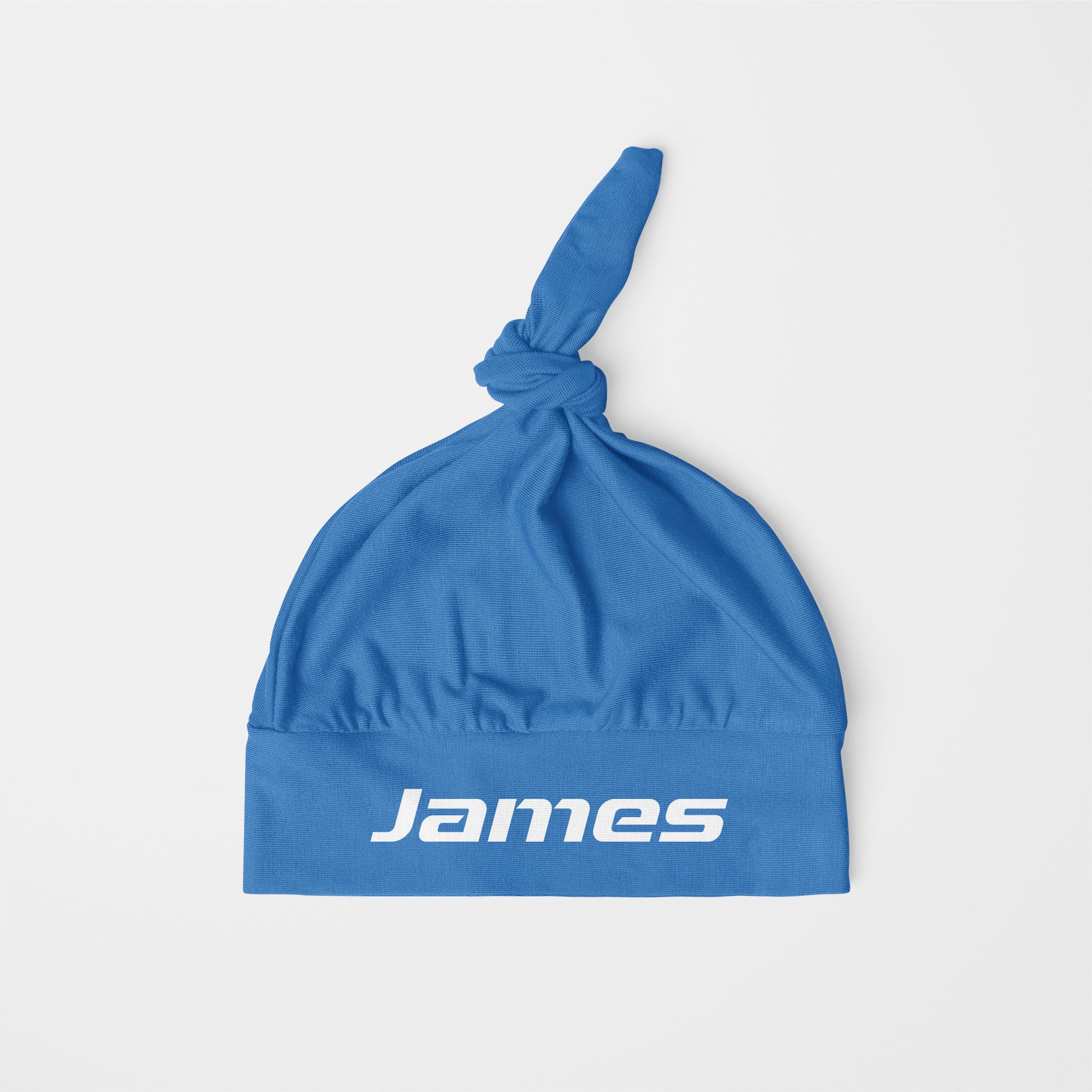 Personalized Knotted Hat in Blue