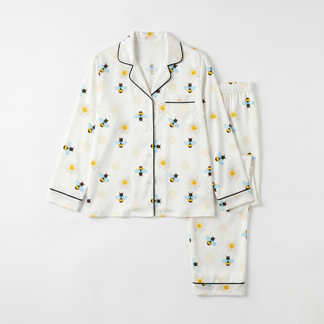 Long-sleeved Women's Pajama Set in BeeBee