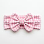Personalized Bow Headband in Cherry Blossom Gingham