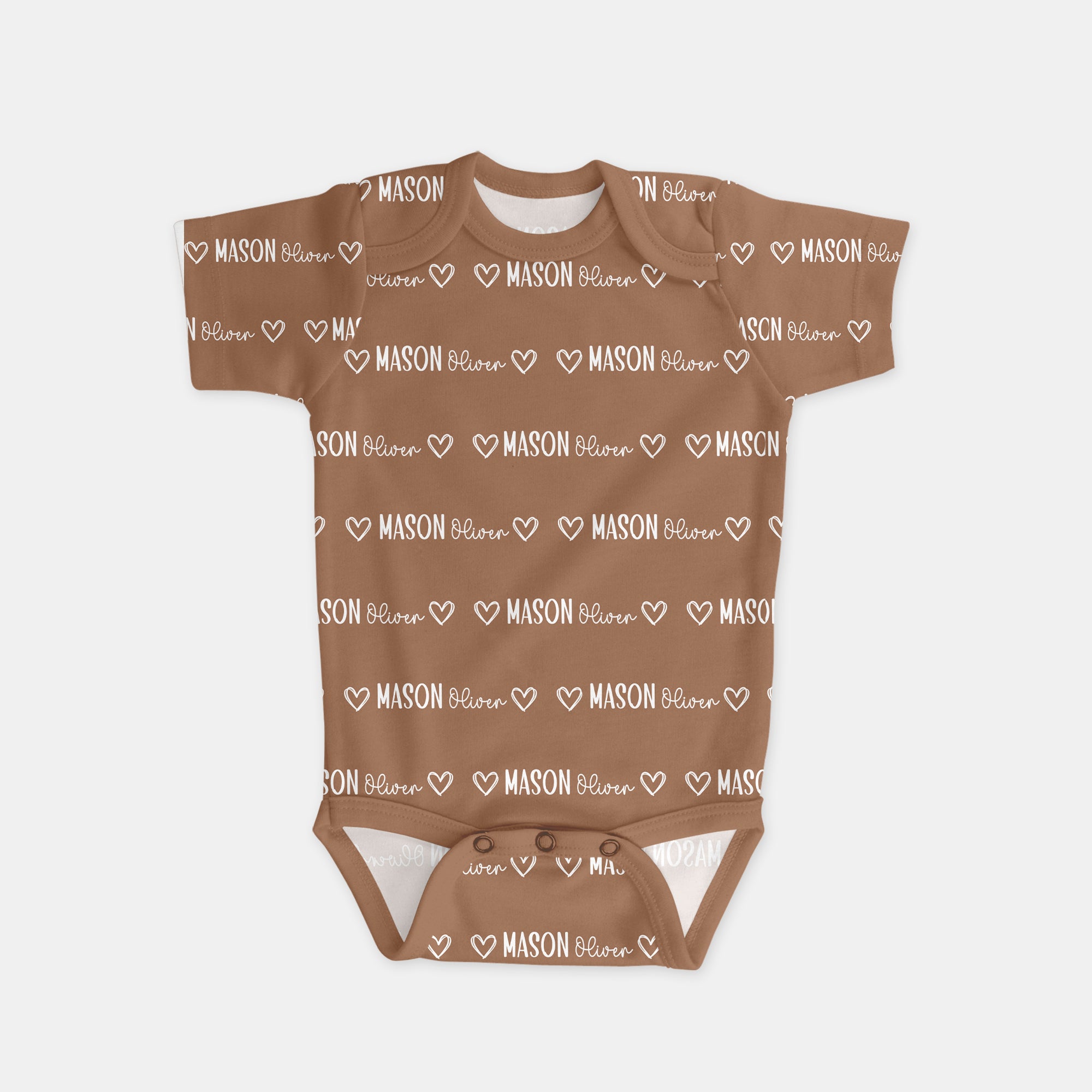 Personalized Bodysuit Mono Name in Camel