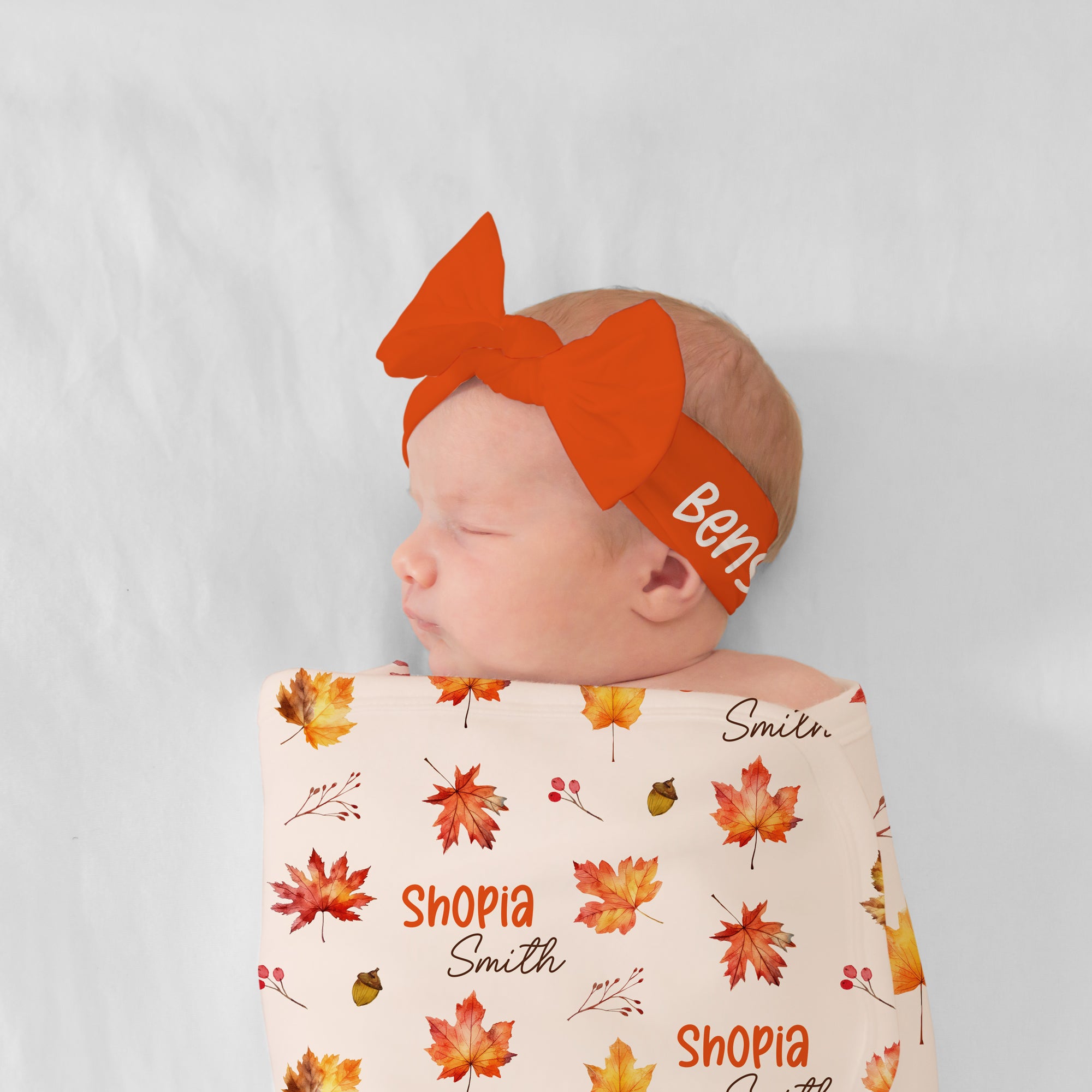 Personalized Bow Headband in Spice