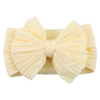 Soft Knit Bow Headband in Cream