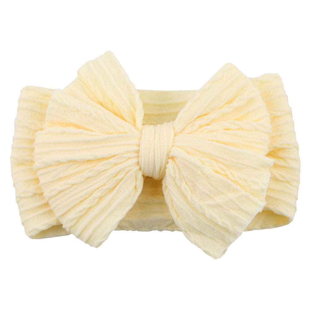 Soft Knit Bow Headband in Cream