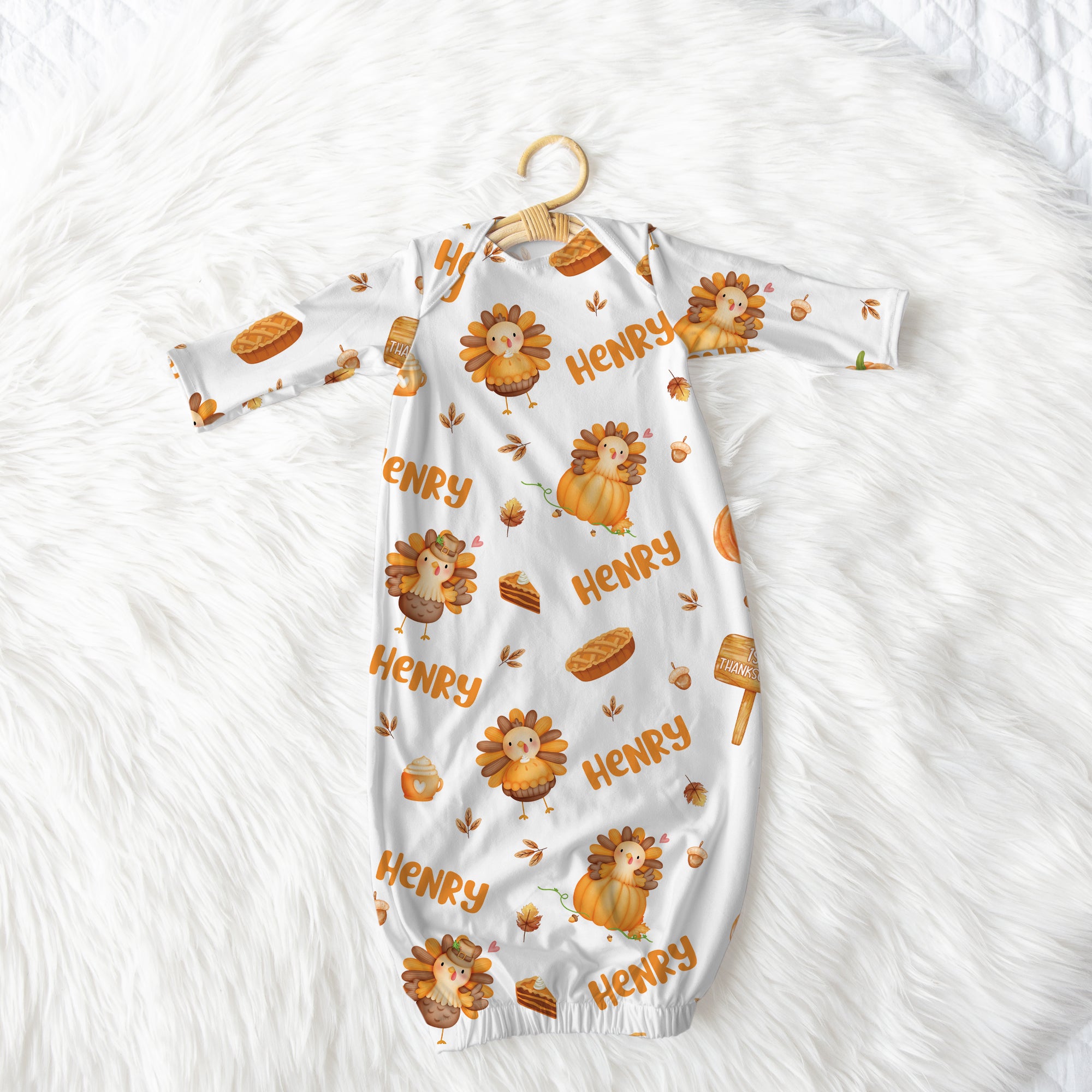 Personalized Sleep Gown in Babe's 1st Thanks Giving