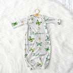 Personalized Sleep Gown in Green Butterfly