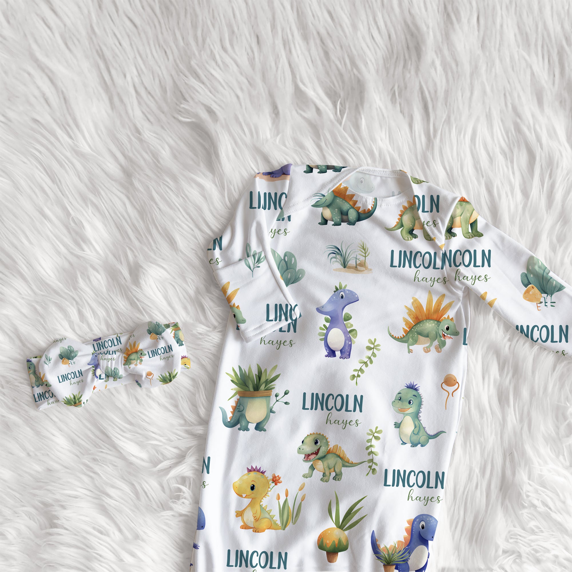 Personalized Sleep Gown in Dinosaur Boy