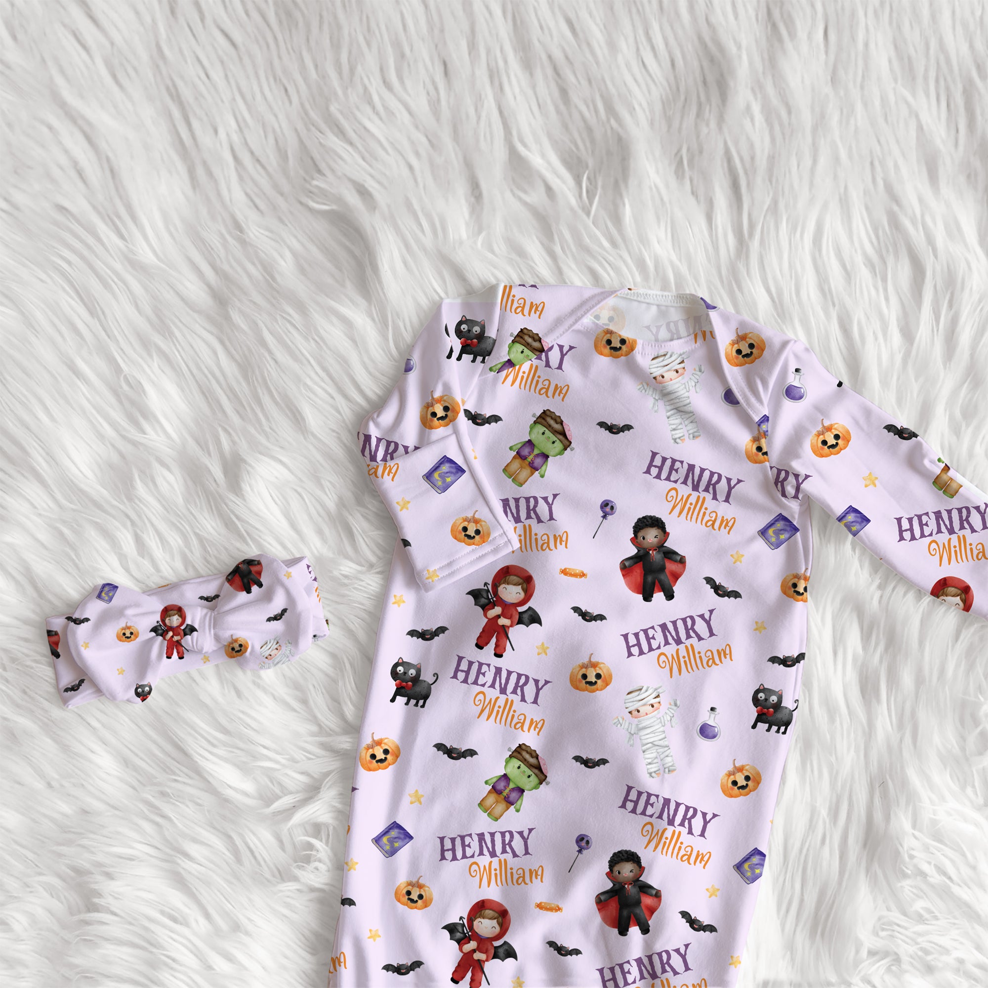 Dress-up Boy Personalized Newborn Sleep Gown