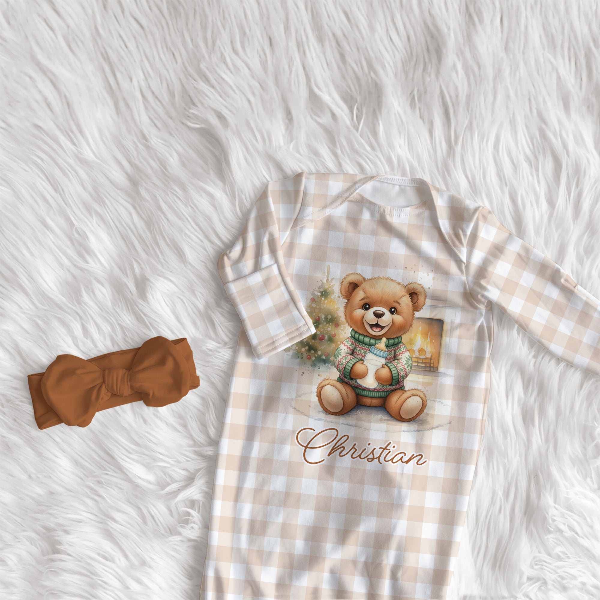 Personalized Sleep Gown in Cozy Bear