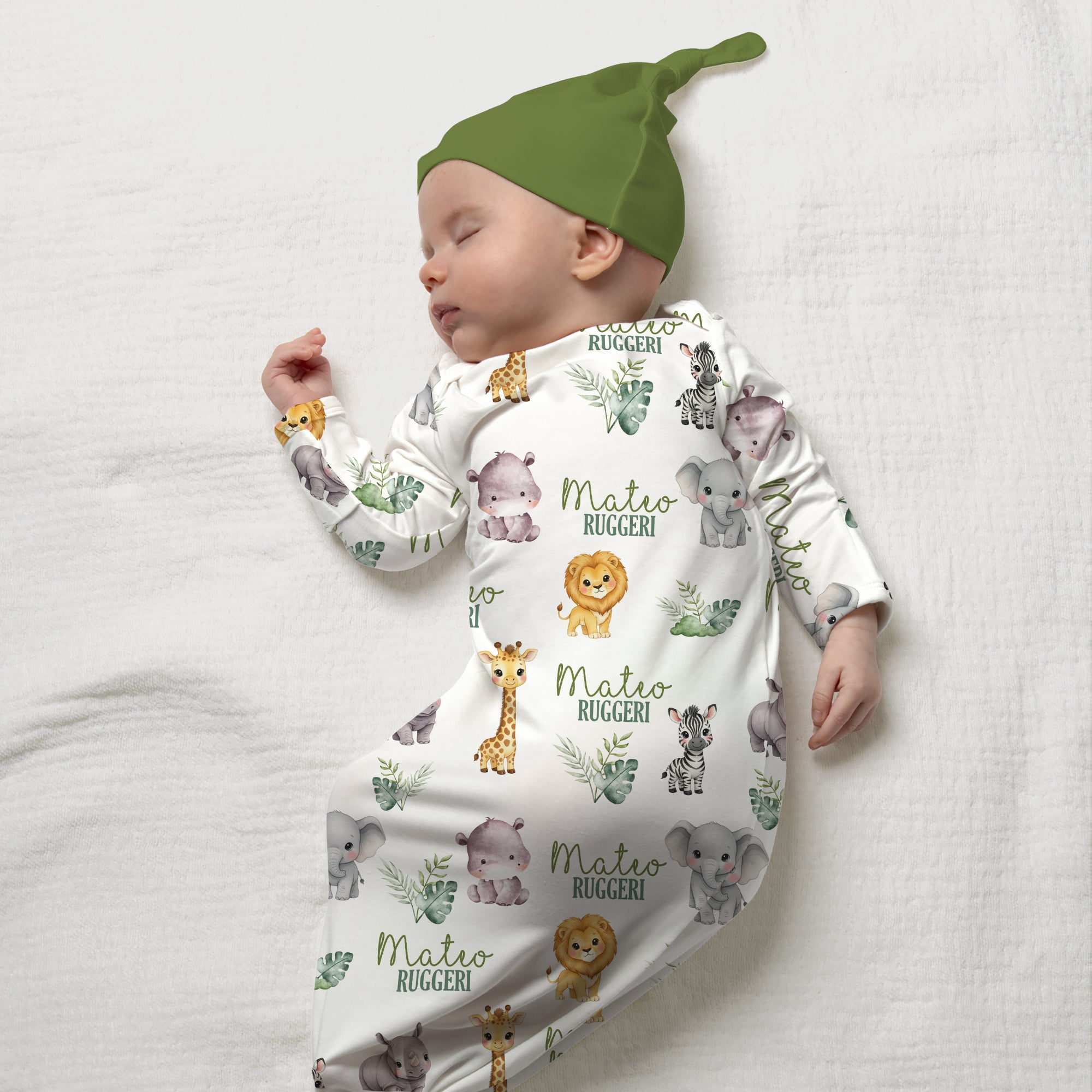 Personalized Sleep Gown in Safari Animal