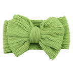 Soft Knit Bow Headband in Grass Green