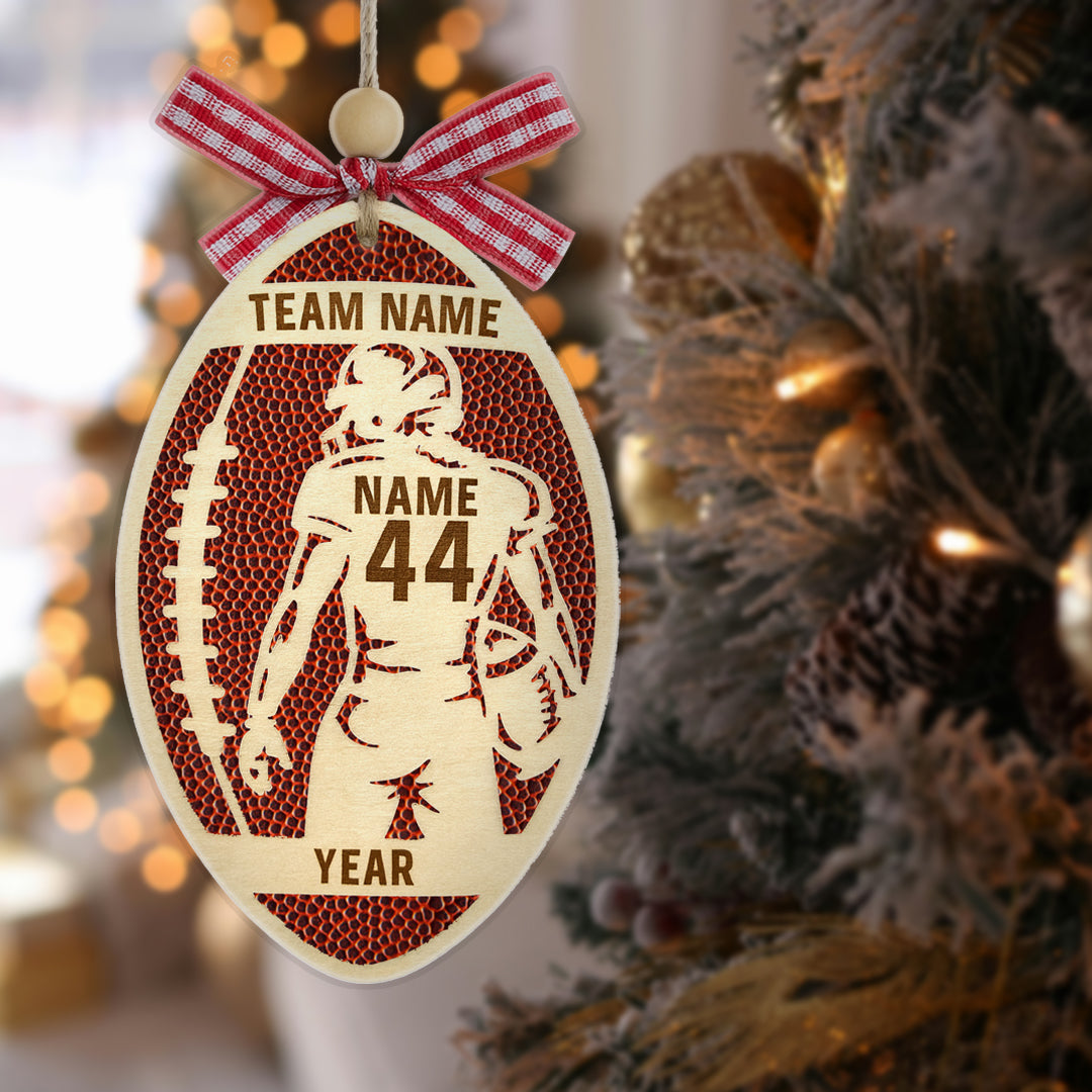 Rugby Daddy Personalized Wood Ornament