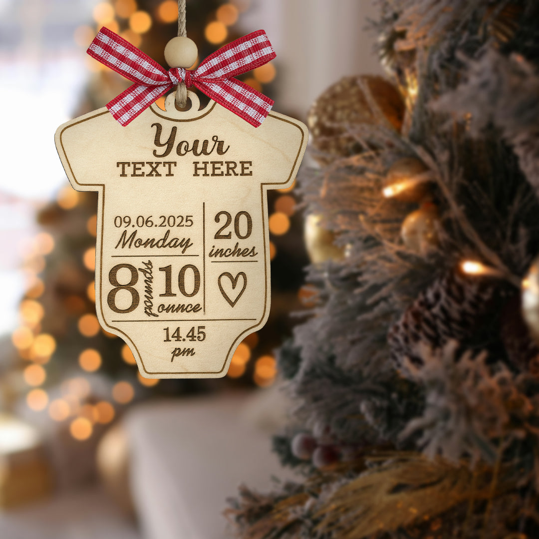 Baby Birth Stats Personalized Wood Ornament
