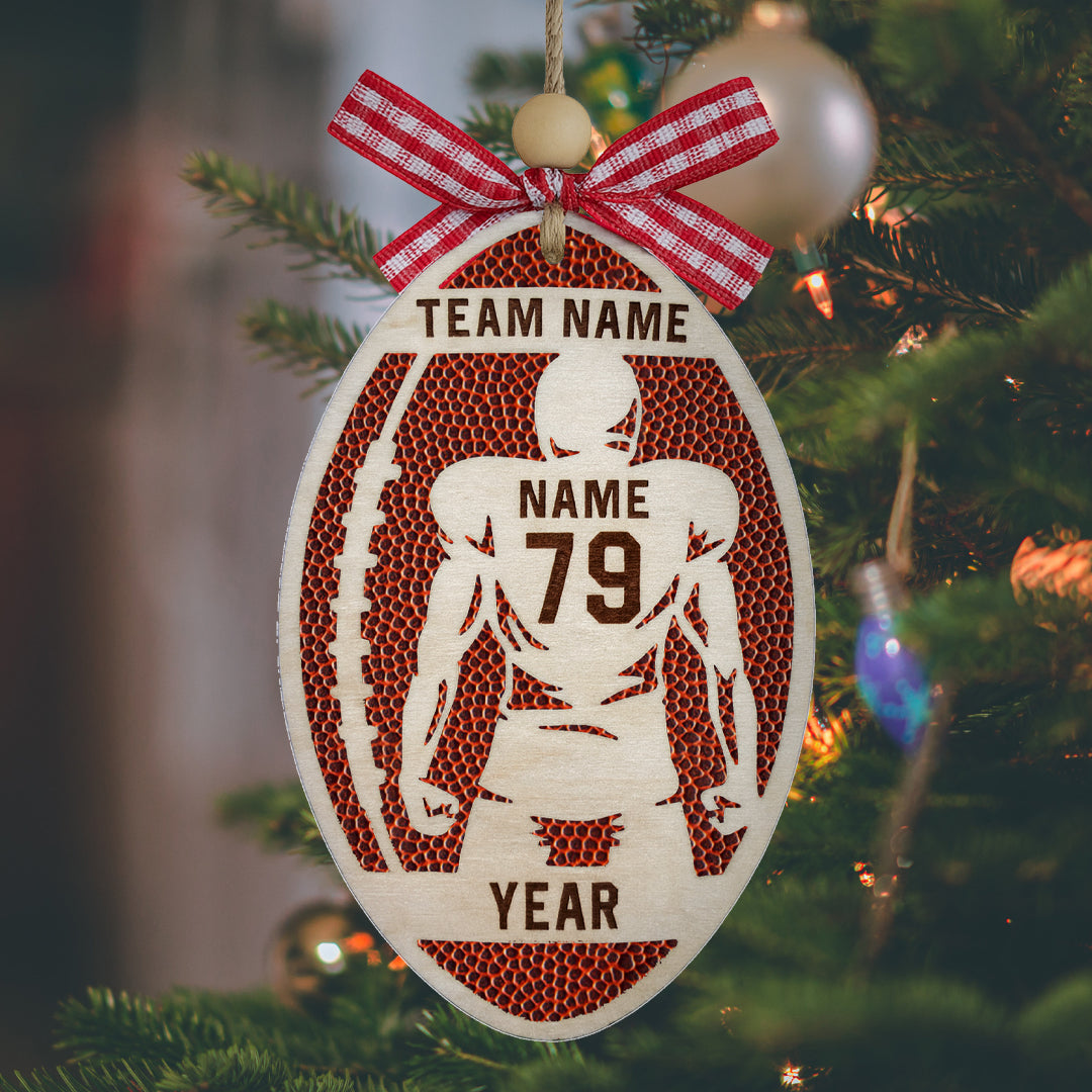 Rugby Daddy Personalized Wood Ornament