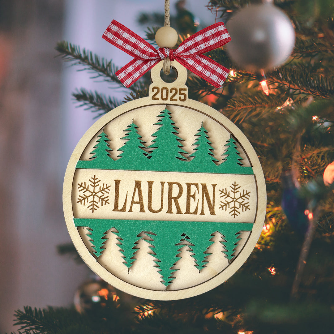 Christmas Day Personalized Wood Ornament