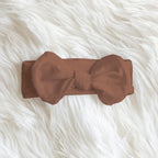 Personalized Bow Headband in Biscuit