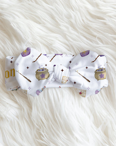 Personalized Bow Headband in Wizard School