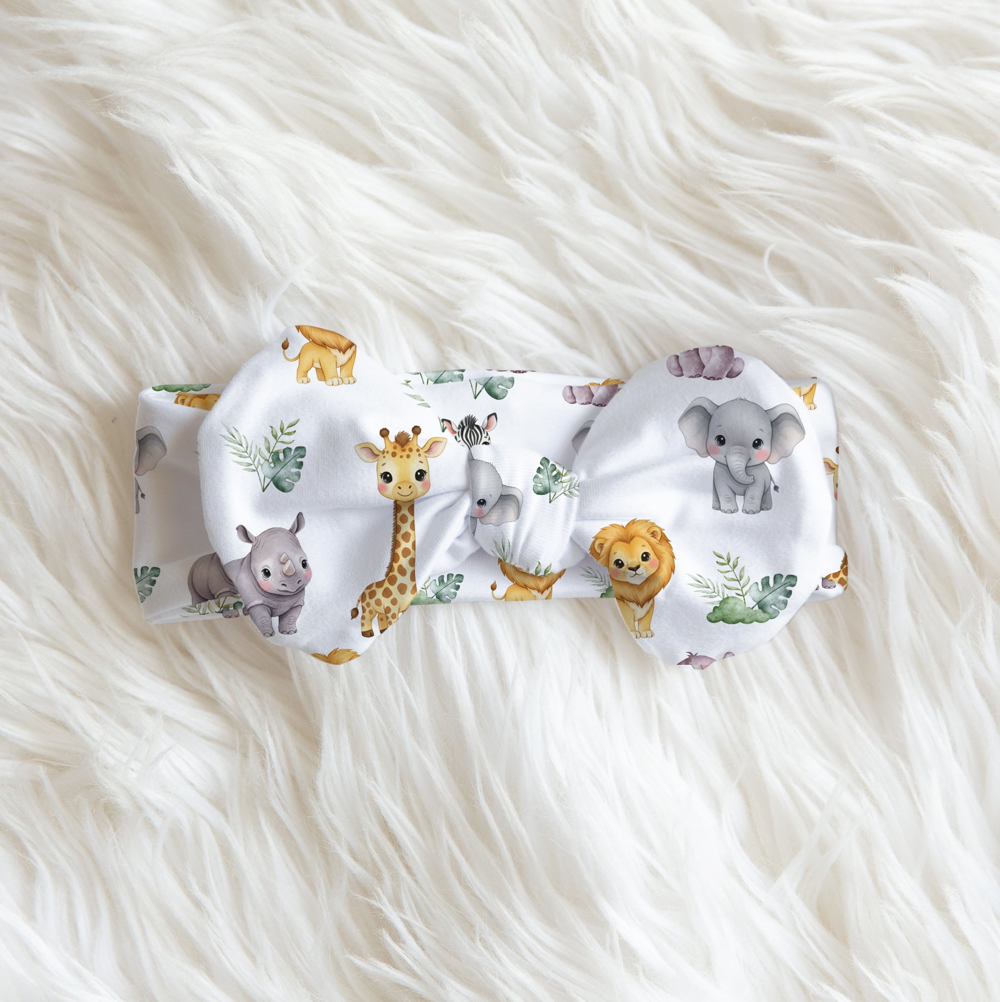 Safari Animal Personalized Bow Headband