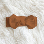 Personalized Bow Headband in Warm Brown