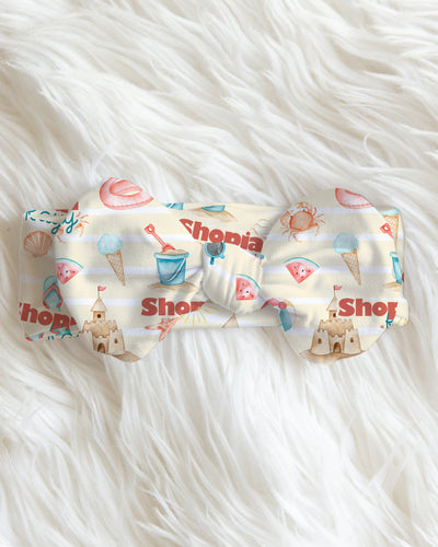 Personalized Bow Headband in Summer Beach