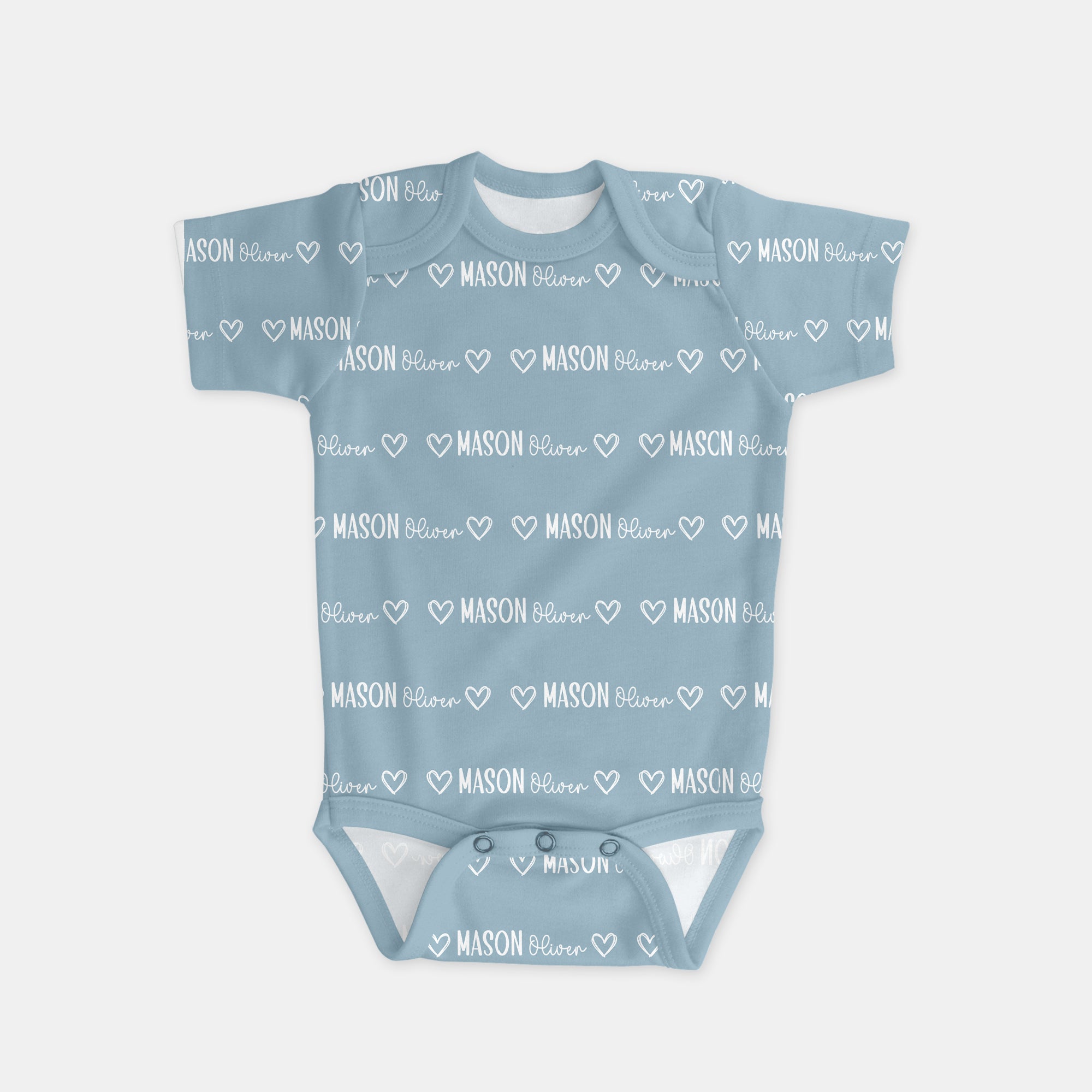 Personalized Bodysuit Mono Name in Light Dutty Blue