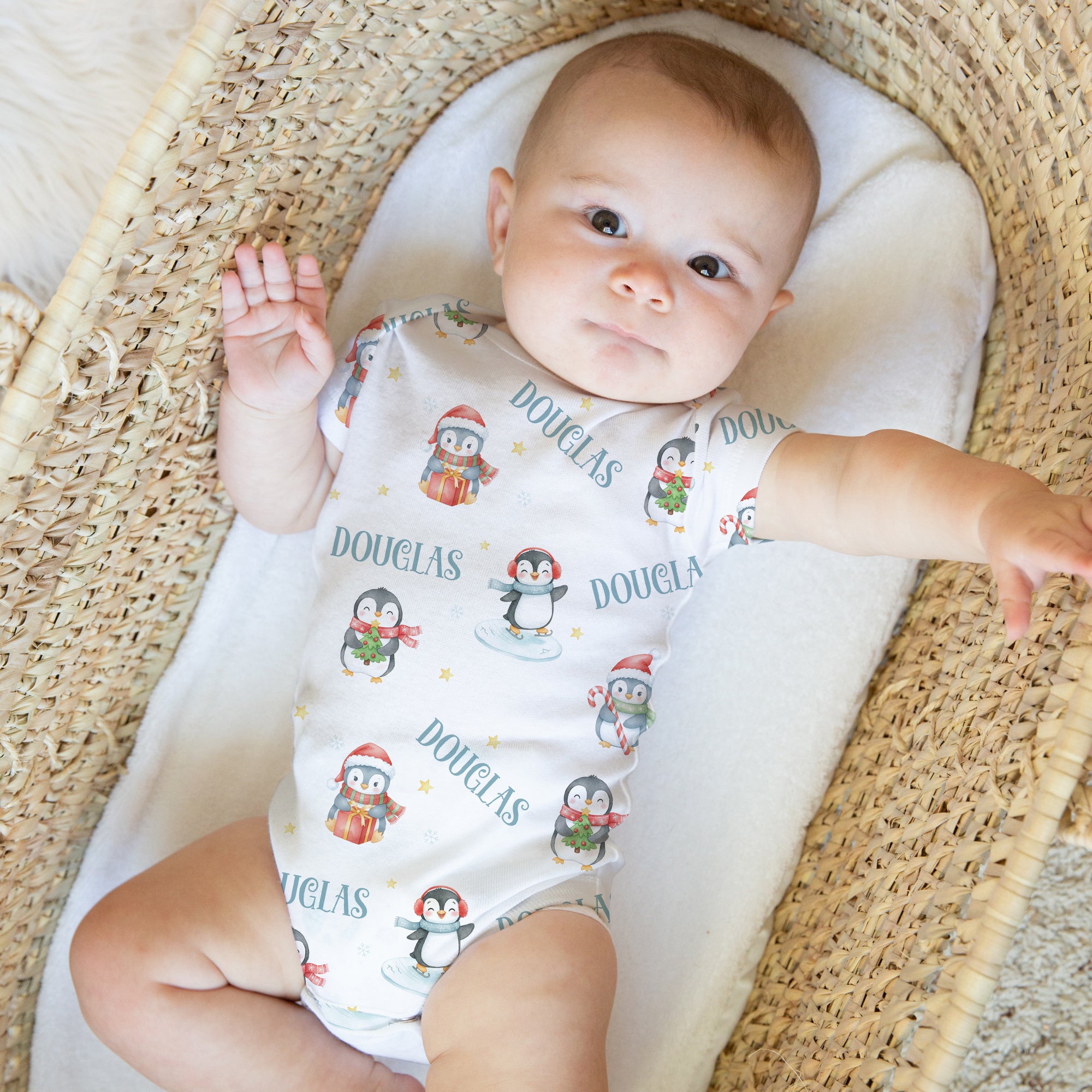 Personalized Bodysuit in Snow Penguin