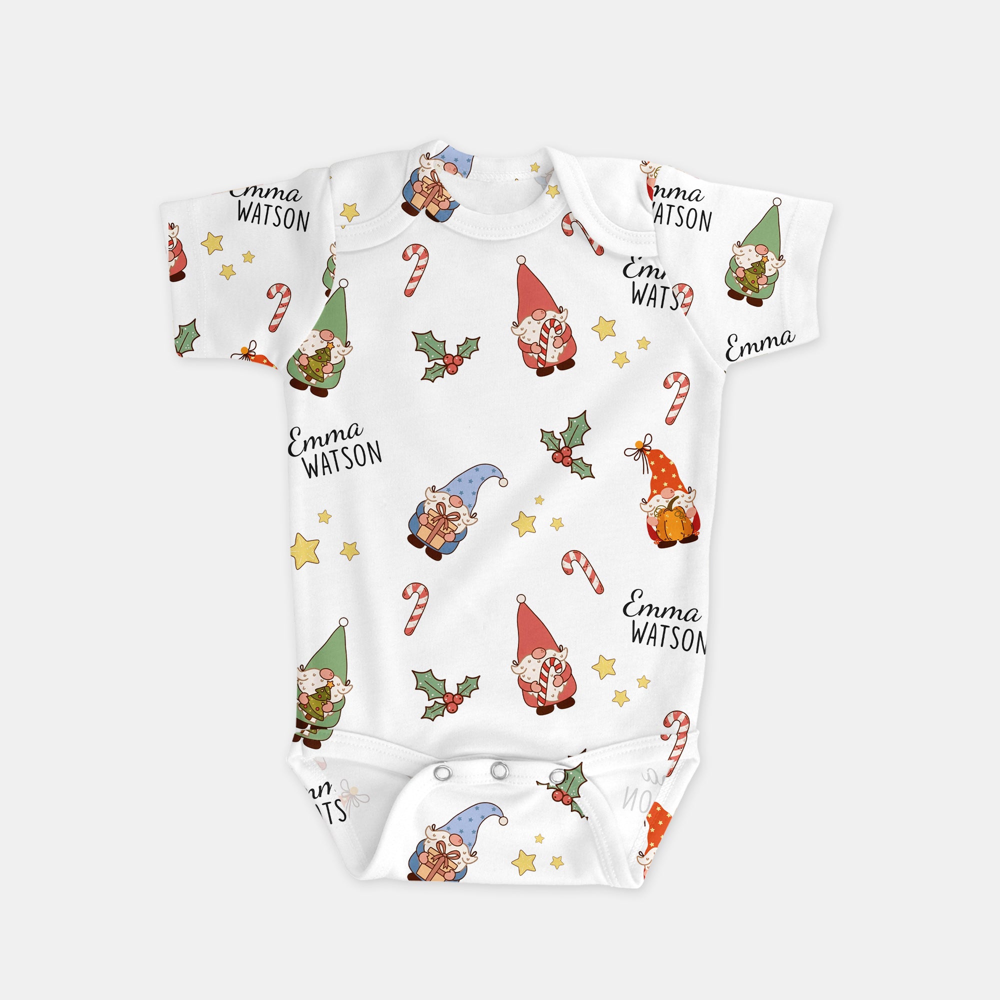 Christmas Gnomes Personalized Bodysuit