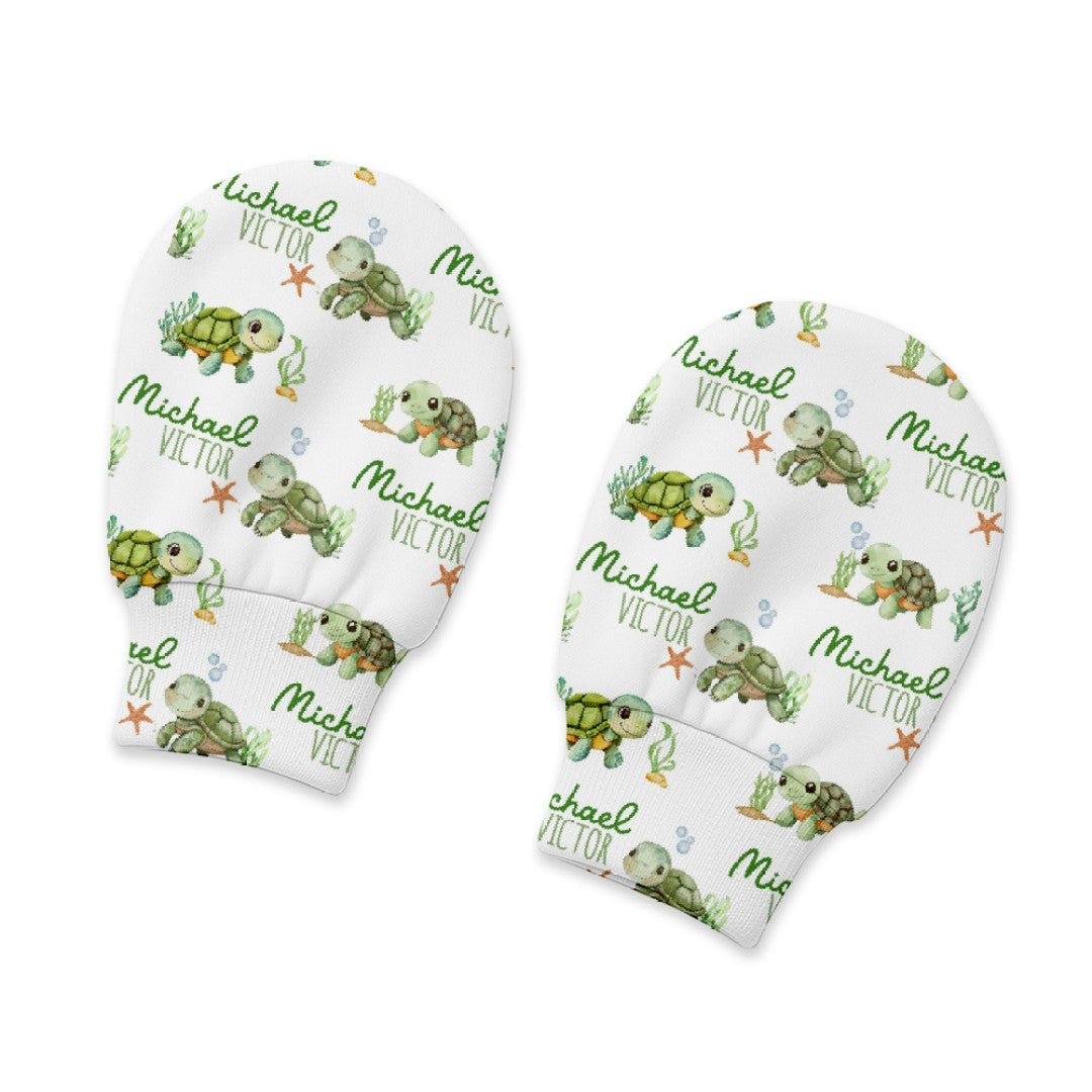 Personalized Mittens in Sea Turtle