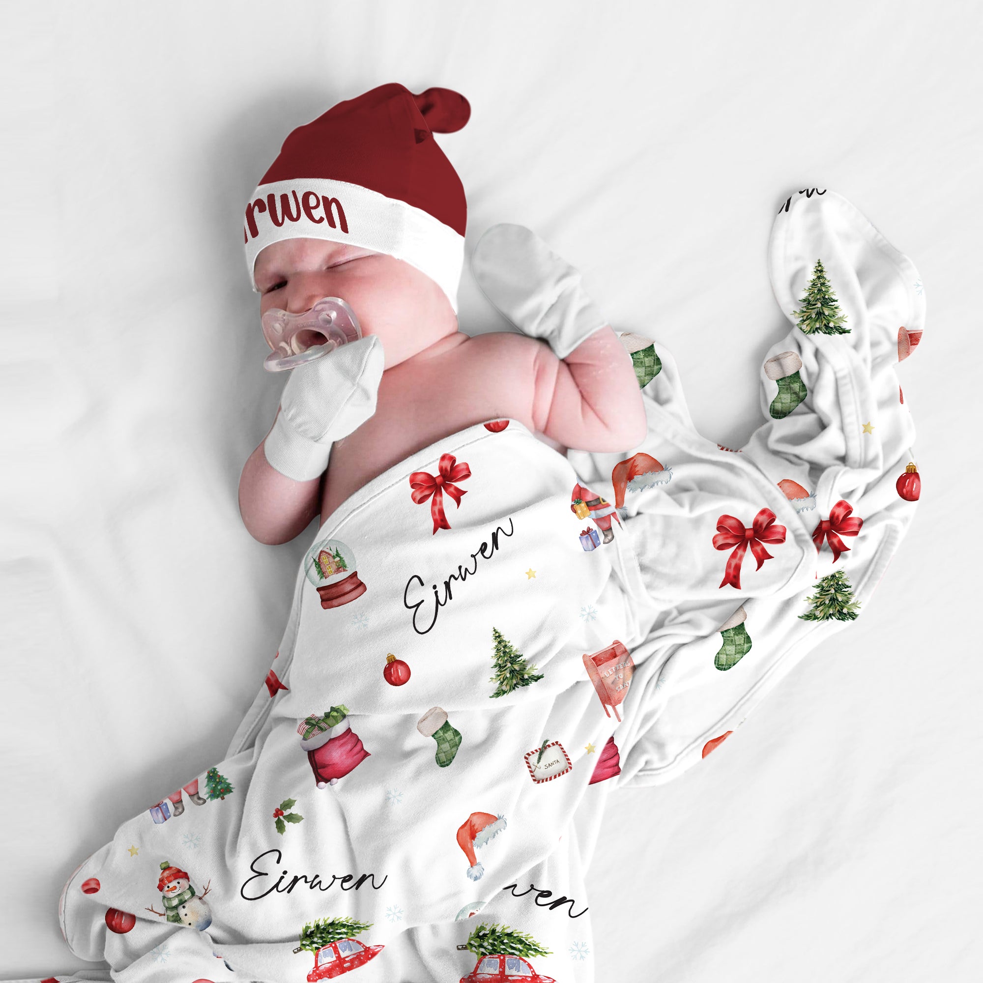 Personalized Swaddle in Christmas Day