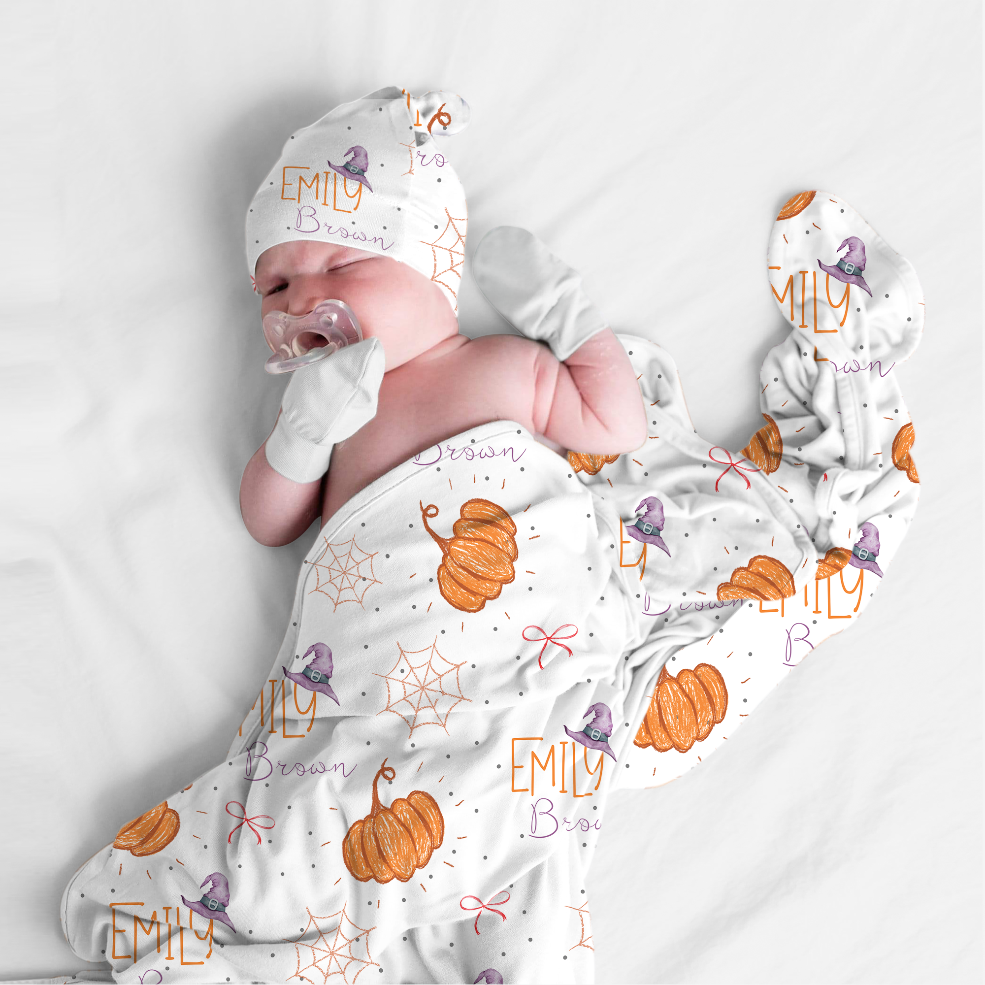 Personalized Swaddle in Little Pumpkin