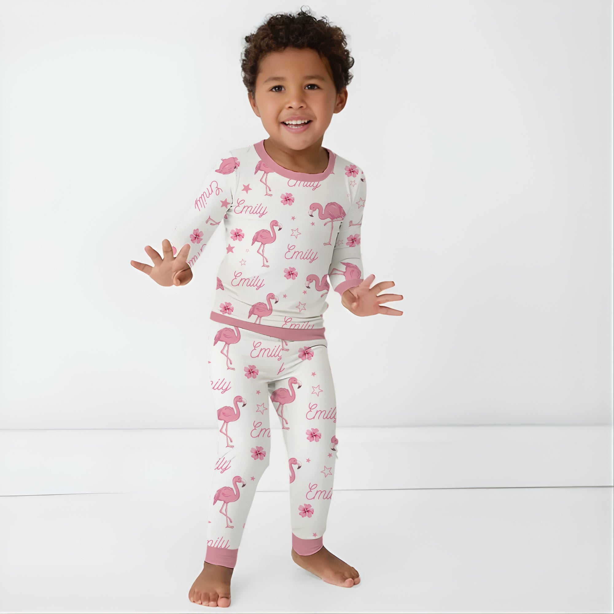 Personalized Pajama Set in Flamingo