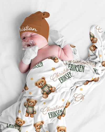 Personalized Swaddle in Cozy Bear