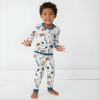 Personalized Baby Pajama Set in Construction Vehicle