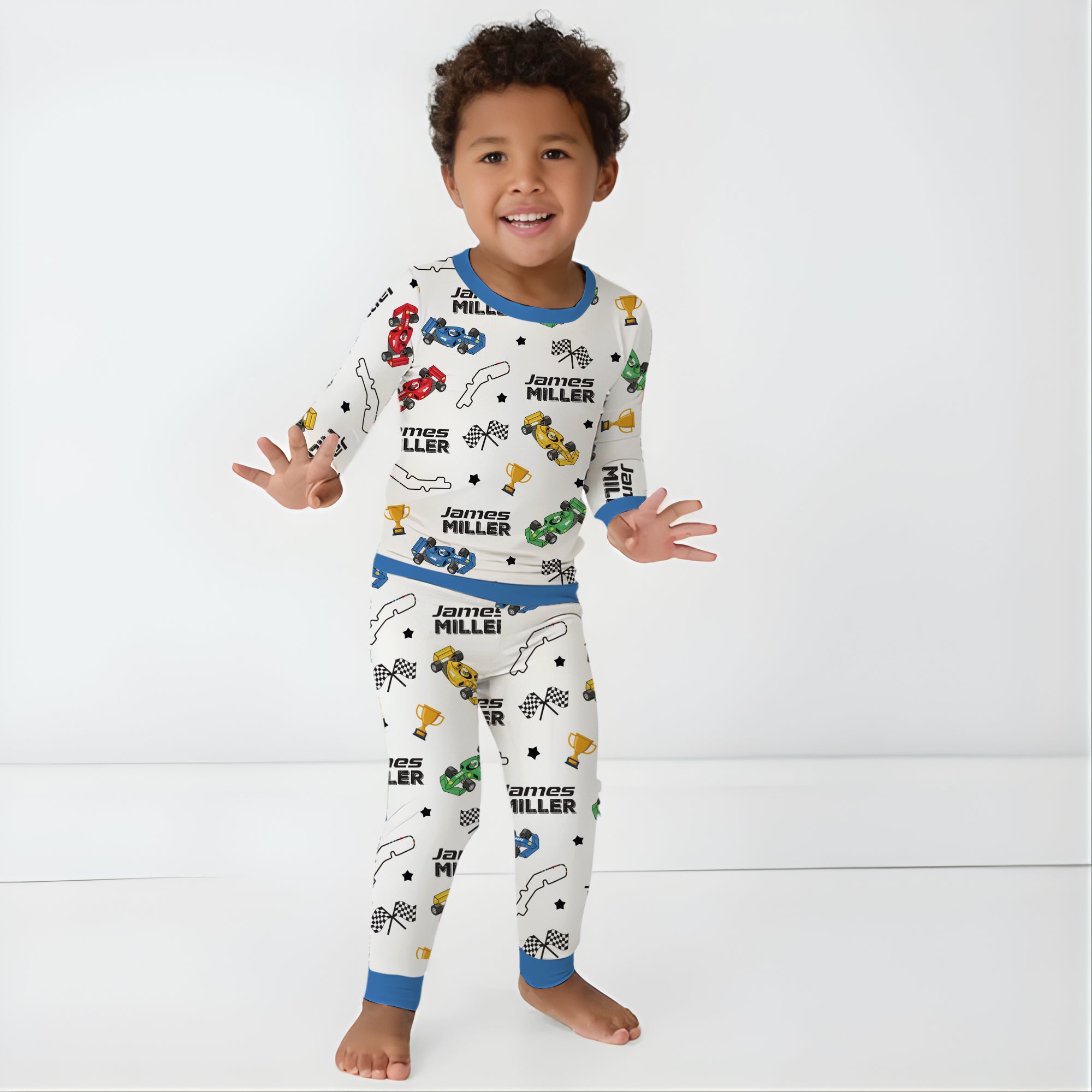 Personalized Pajama Set in Pit Crew