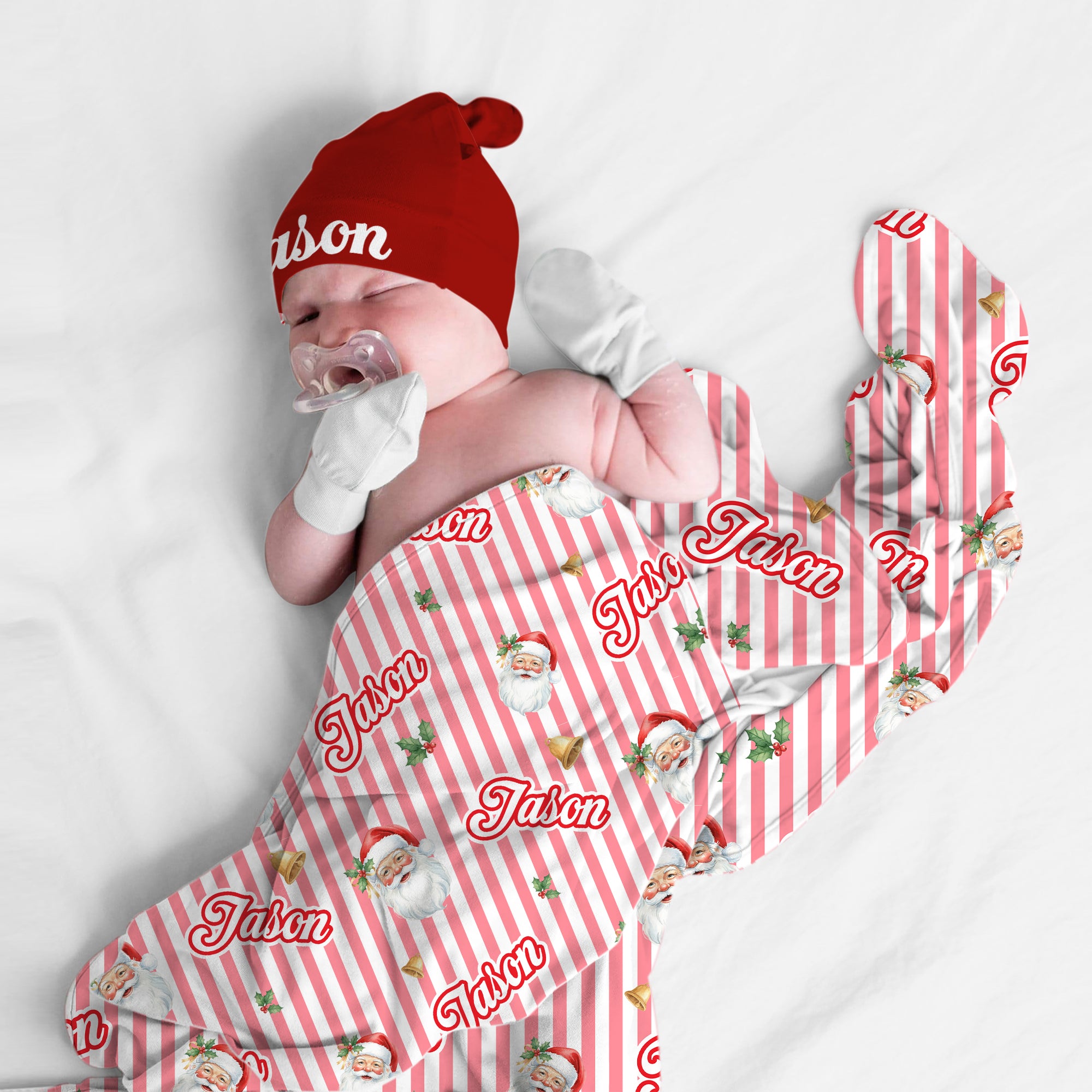 Personalized Swaddle in Santa Baby