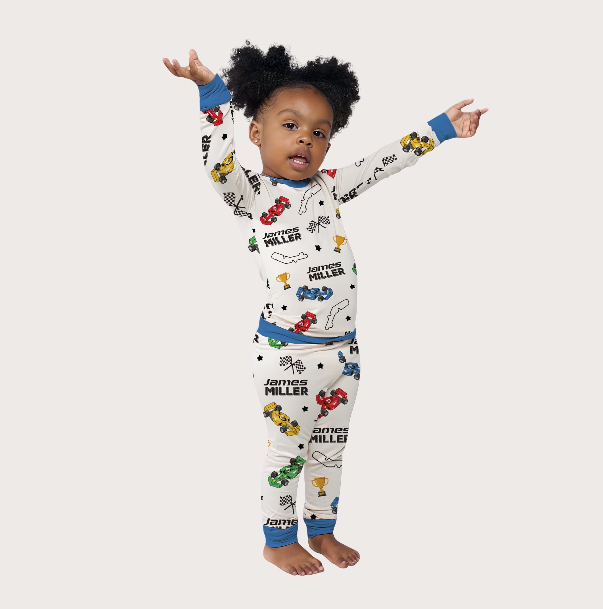 Personalized Pajama Set in Pit Crew