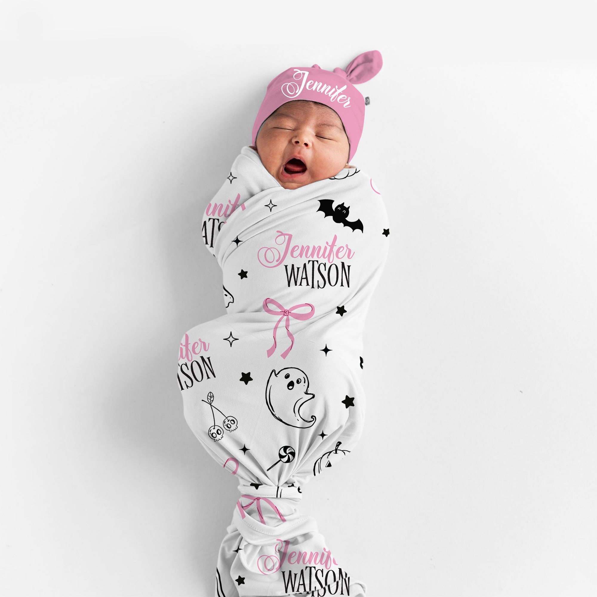 Personalized Swaddle Blanket in Boo Babes