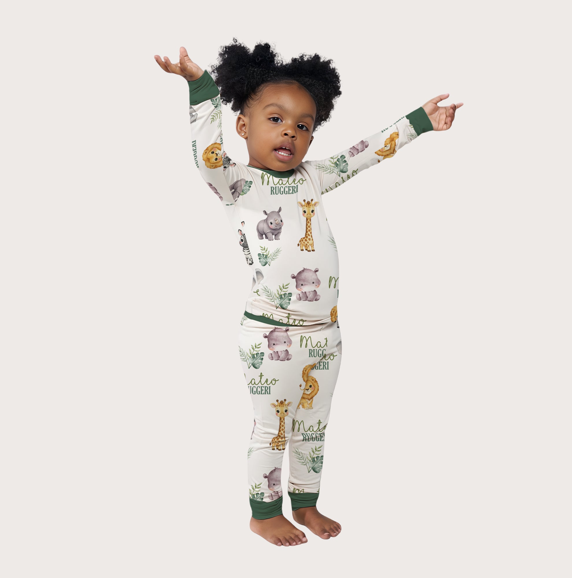 Personalized Pajama Set in Safari Animal